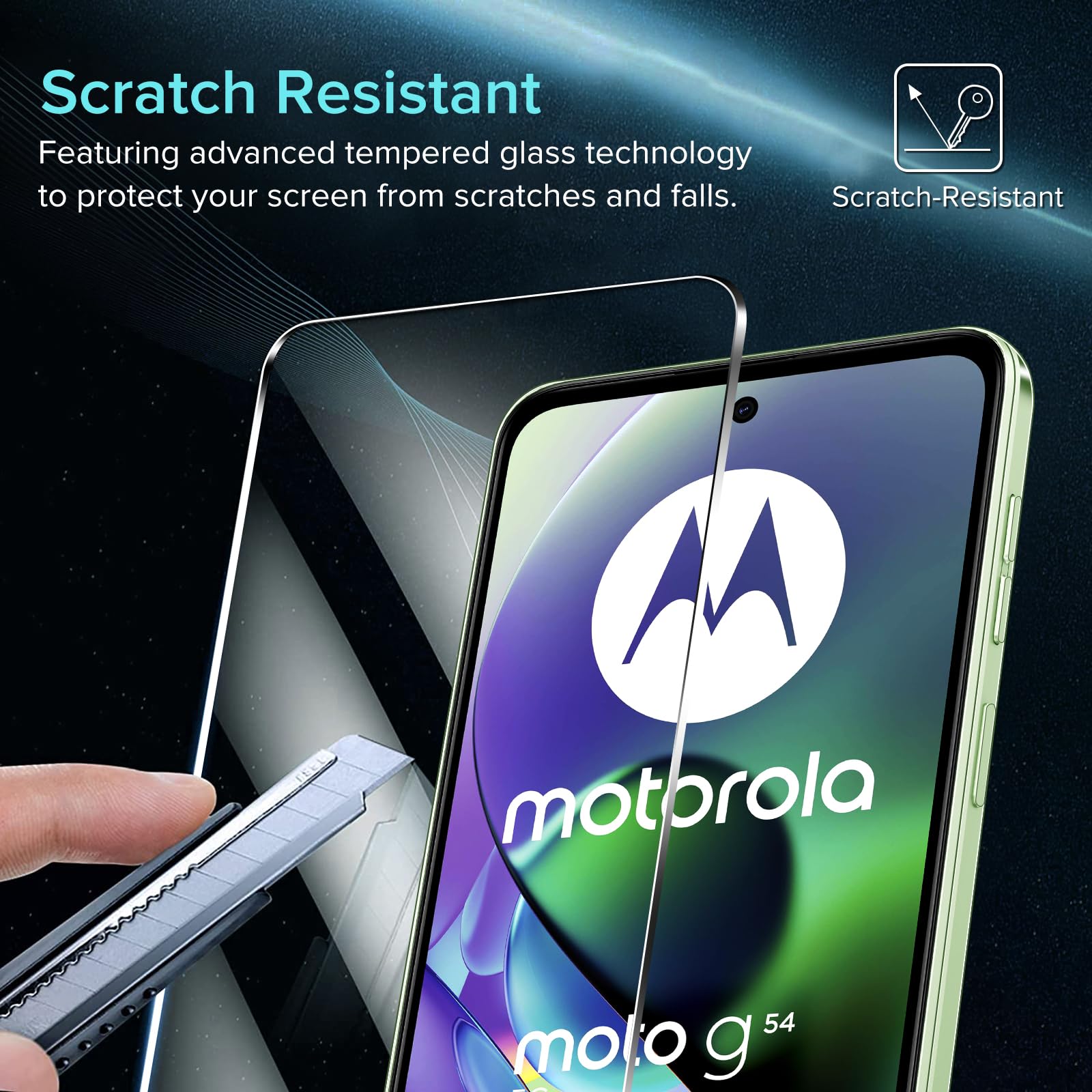 Locofun Panzerglas-Schutzfolie Set Für Motorola Moto G54 5G / G64 5G | 2x Displayschutz + 2x Kameraschutz | 9H Härte
