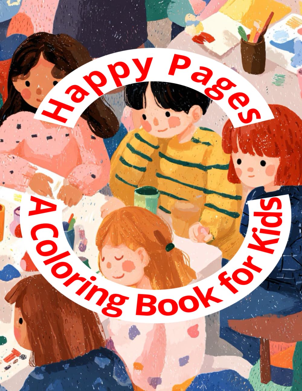 Happy Pages: A Coloring Book for Kids: Simple Vehicle Pictures with Smiling Faces & Easy Coloring Pages