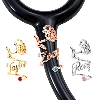 Stethoscope Name Tag Personalized, Custom Stethoscope Charms Accessories, Nurses Week Gifts for Nurses Doctors Vets
