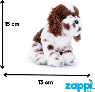 Zappi Co Palm Pups Springer Spaniel Plush Dog Toy (15cm) - Springie Pup - Soft, Cuddly, 100% Recycled - Energetic Playmate