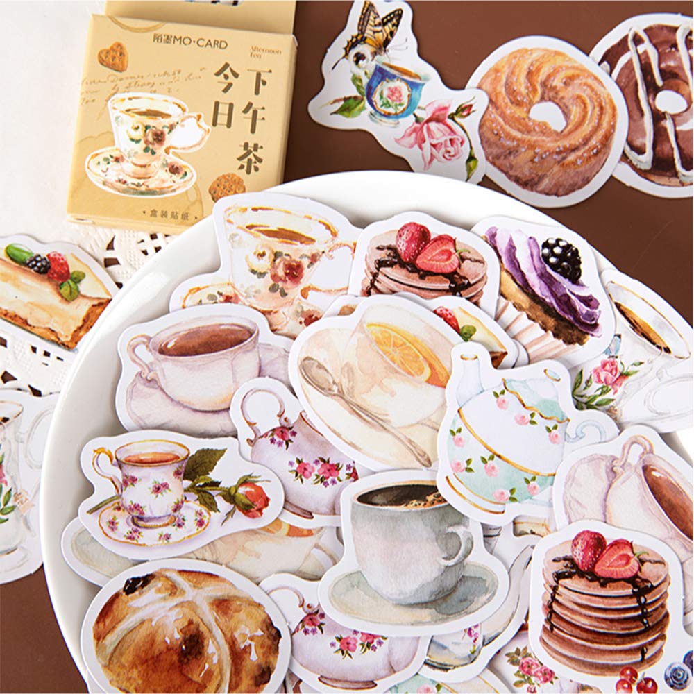 Kawaii Snacks Coffee Green Plants Stickers DIY Scrapbooking