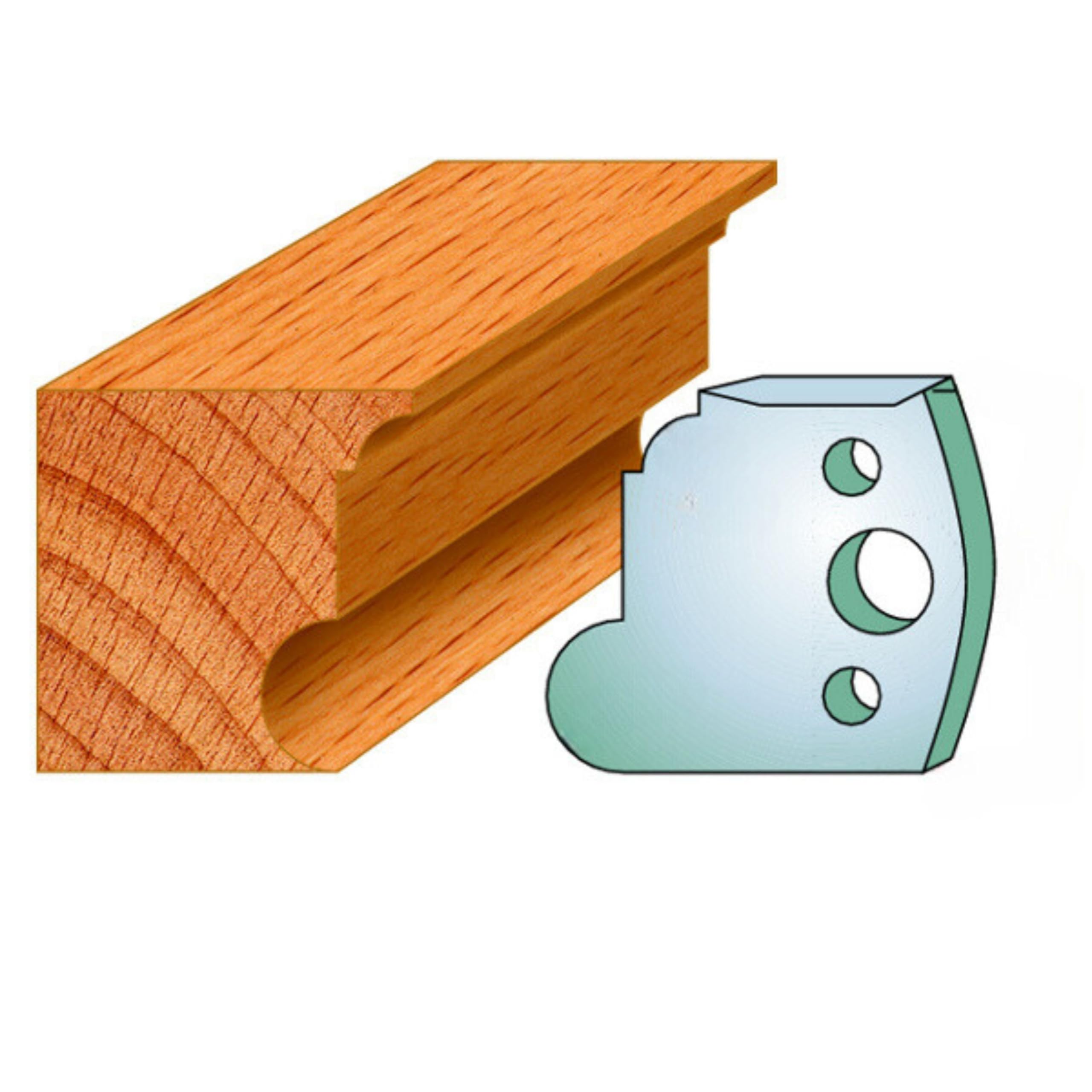Xcalibur Tooling 40mm Euro Spindle Moulder Cutters & Limiters Profile 054 Knife Set (2 Knives + 2 Limiters) Precision Steel Blades for Euro Limiter Blocks