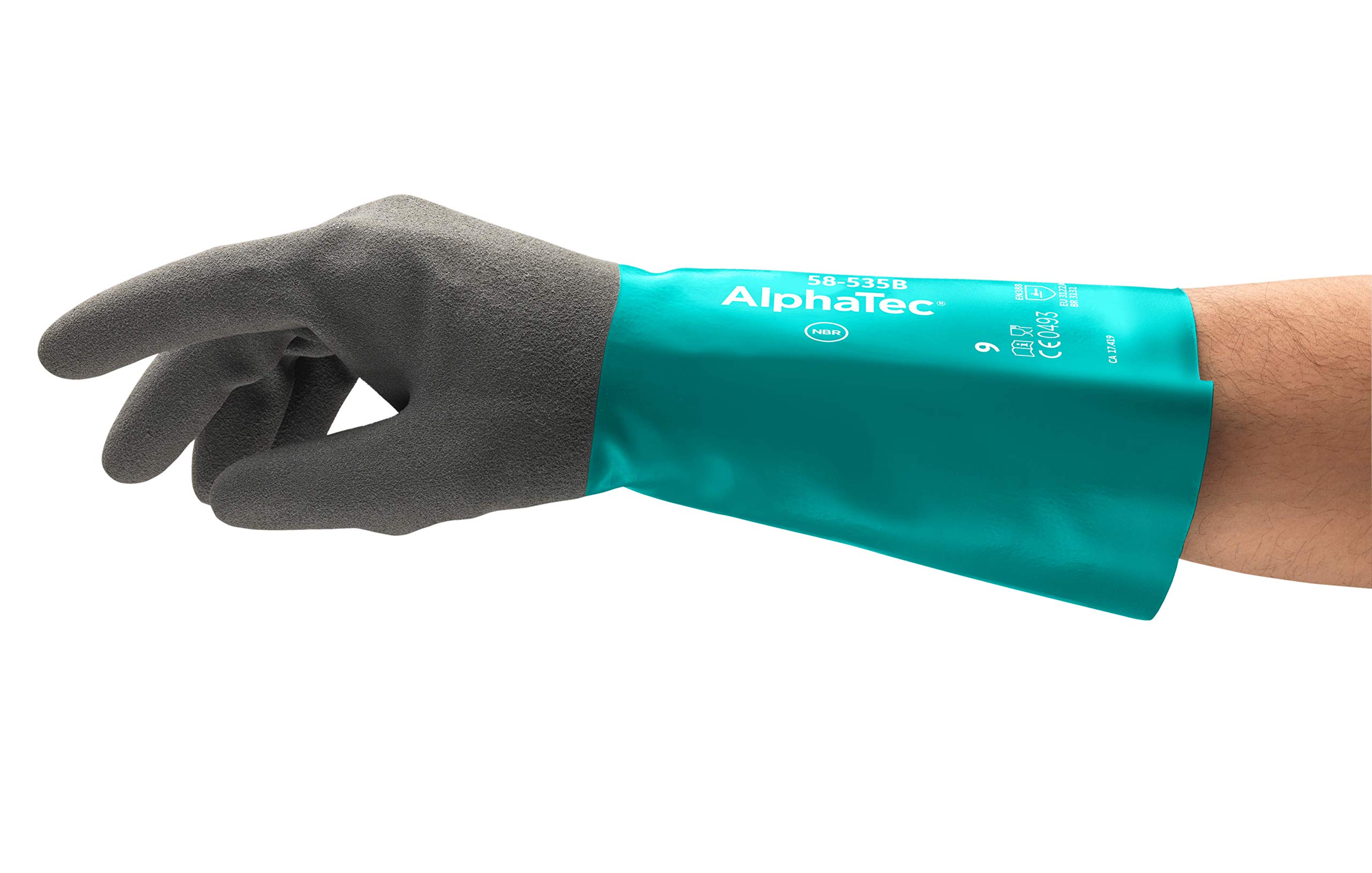 Ansell AlphaTec 58-535B Chemical Resistant Work Gloves, Unrivalled Chemical Protection, Comfortable with Confident Grip