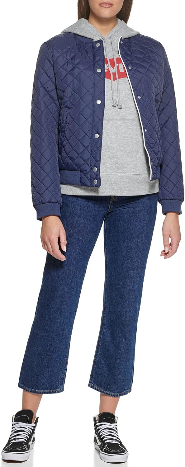 Levi's womens Women's Diamond Quilted Bomber Jacket With Front Pockets - Regular & Plus Sizes - Image 4