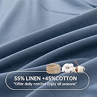 Vista 55 de Simple&Opulence Linen Fitted Sheet (1 Piece) - 14 Inch Deep Pocket Mattress Cover Natural Flax Cotton Blended Soft Breathable Bedding - Linen, Full