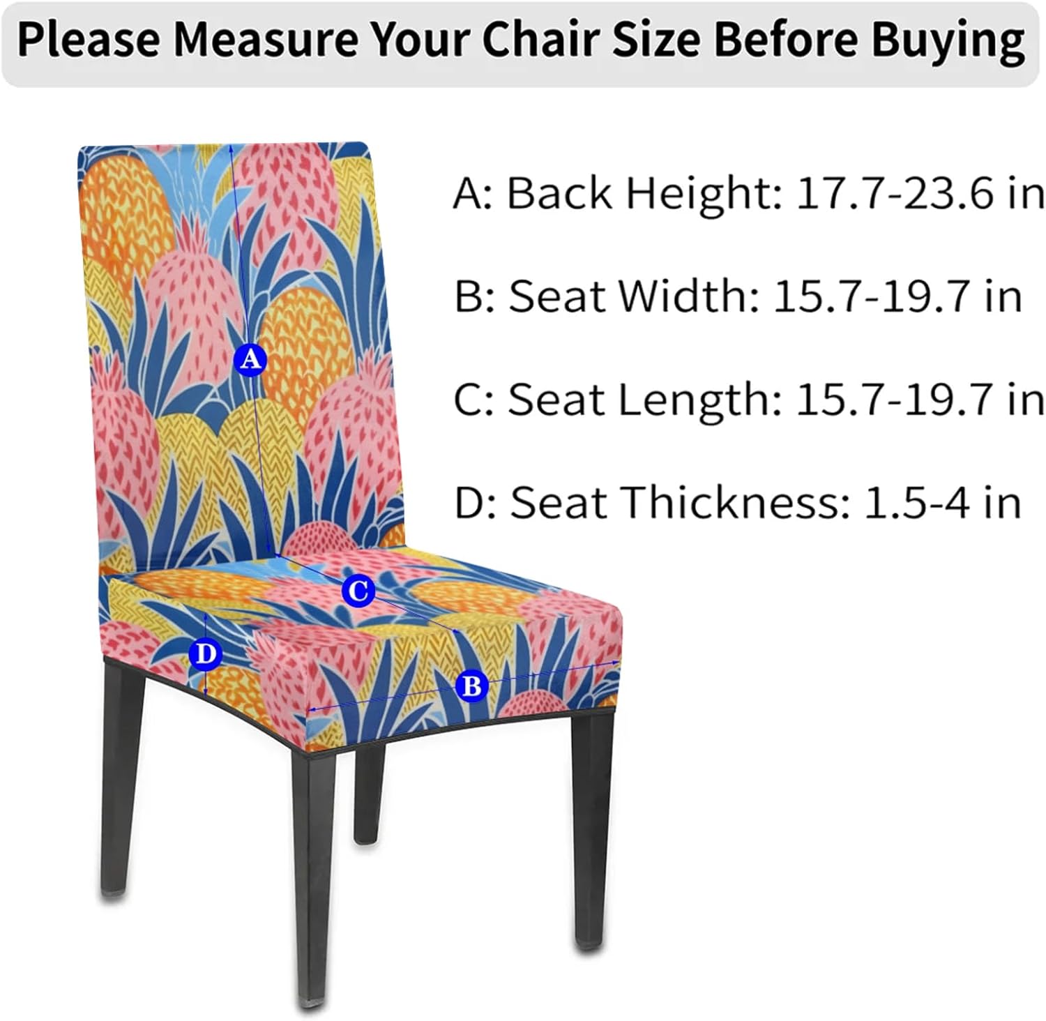 QsirBC Abstract Watercolor Fruit Stretch Dining Room Chair Covers Set of 4 Chair Slipcovers Removable Washable Kitchen Seat Covers Chair Protectors for Hotel Party Wedding