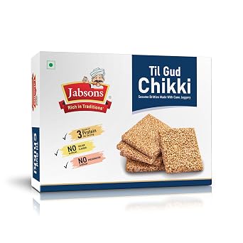 Jabsons - Chikki Til Gud Sesame Brittles with Jaggery, 400 G 14.1 Oz