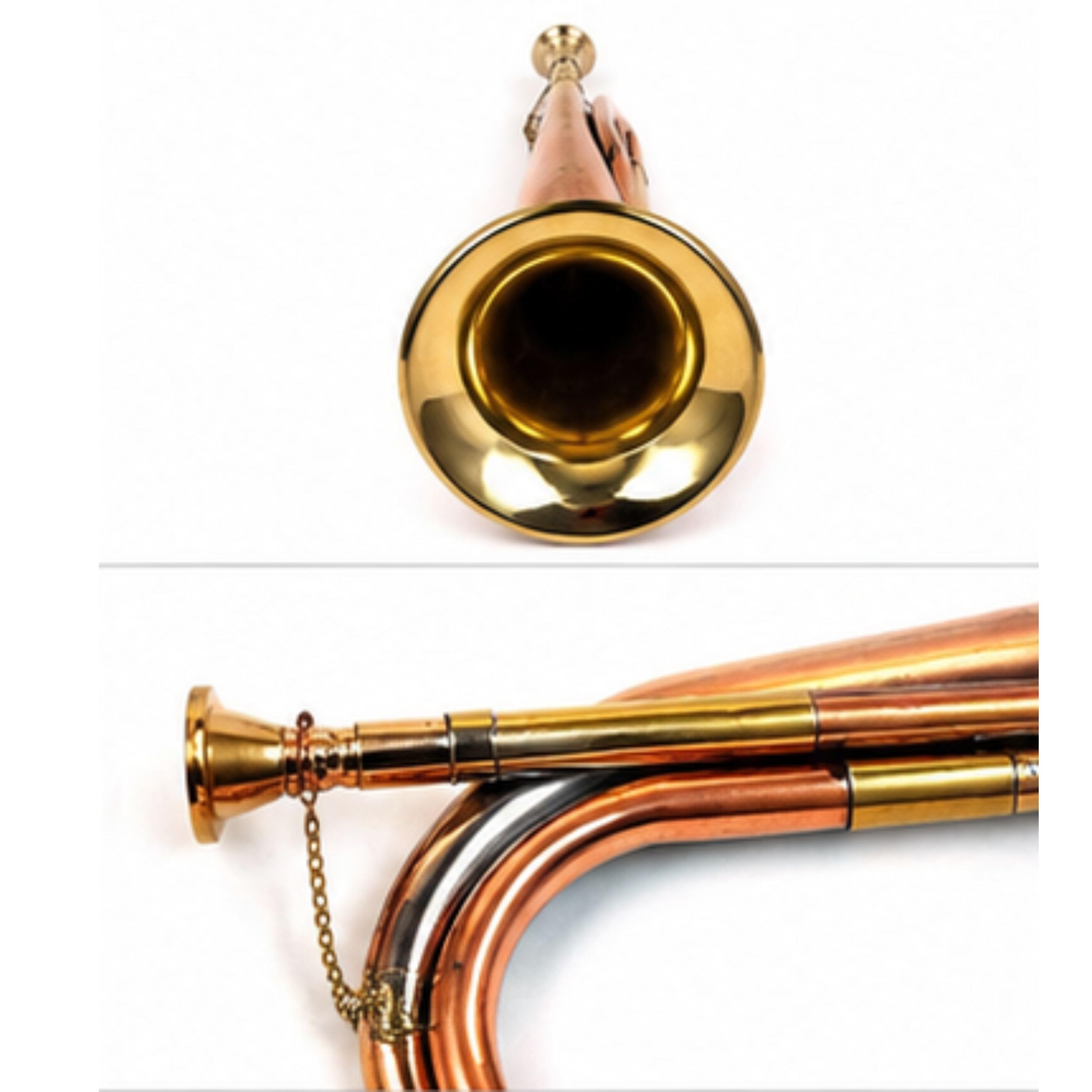 Bugle en laiton pur fait à la main Marron