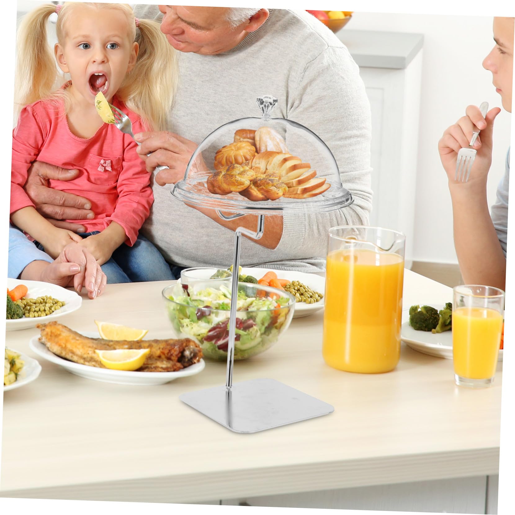 STOBAZA Présentoir Plateau Transparent avec Couvercle pour Fruits et Fromages Support Élégant pour Buffet Dessert et Gâteau pour Mariage et Fête