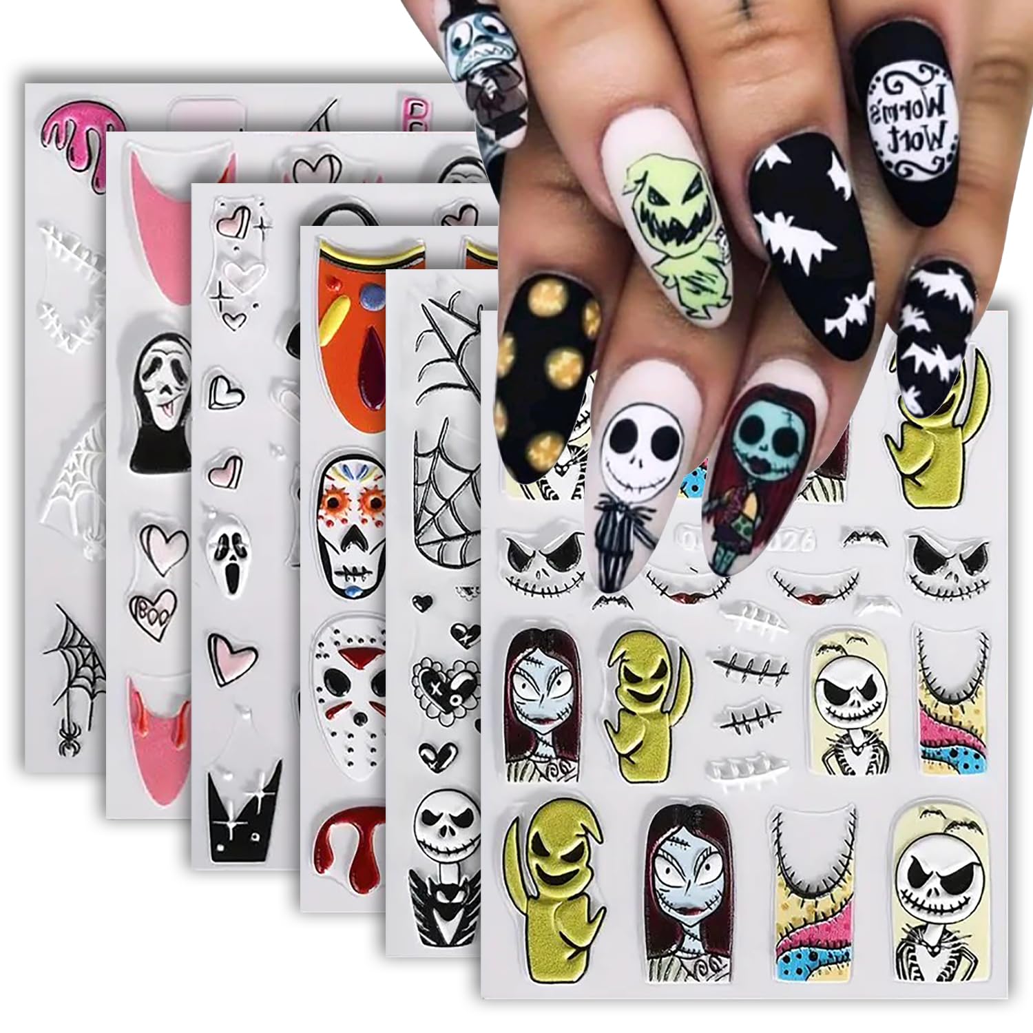 Halloween Nail Stickers - Cute Ghosts & Pumpkins -22