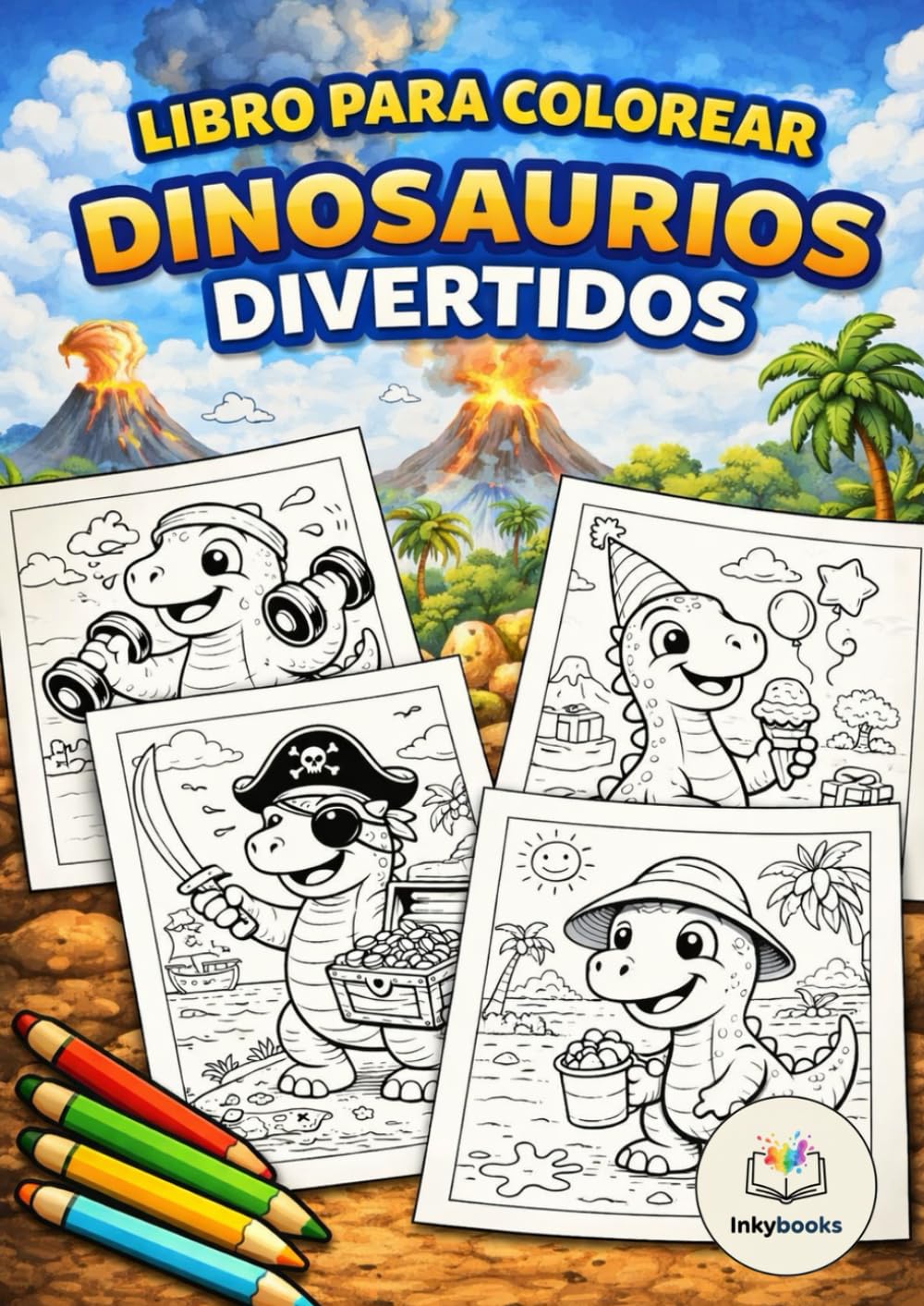 Libro dinosaurios para colorear:: colorear dinosaurios para niños y niñas de 4 a 8 años.