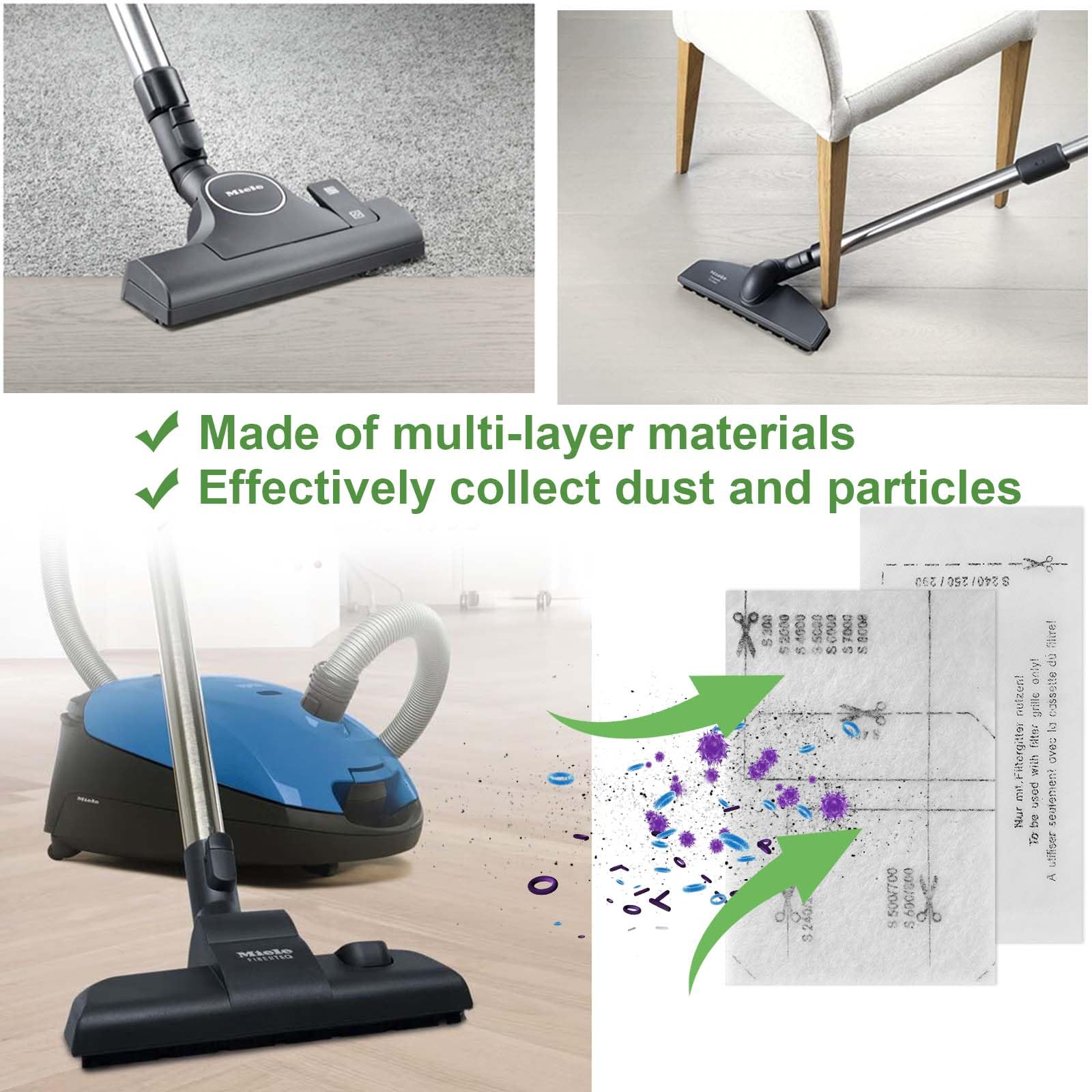 20 Filtri Per Aspirapolvere Miele Complete C1/C2/C3 - Kit Con Filtro Motore E Aria Di Scarico - Foto 4