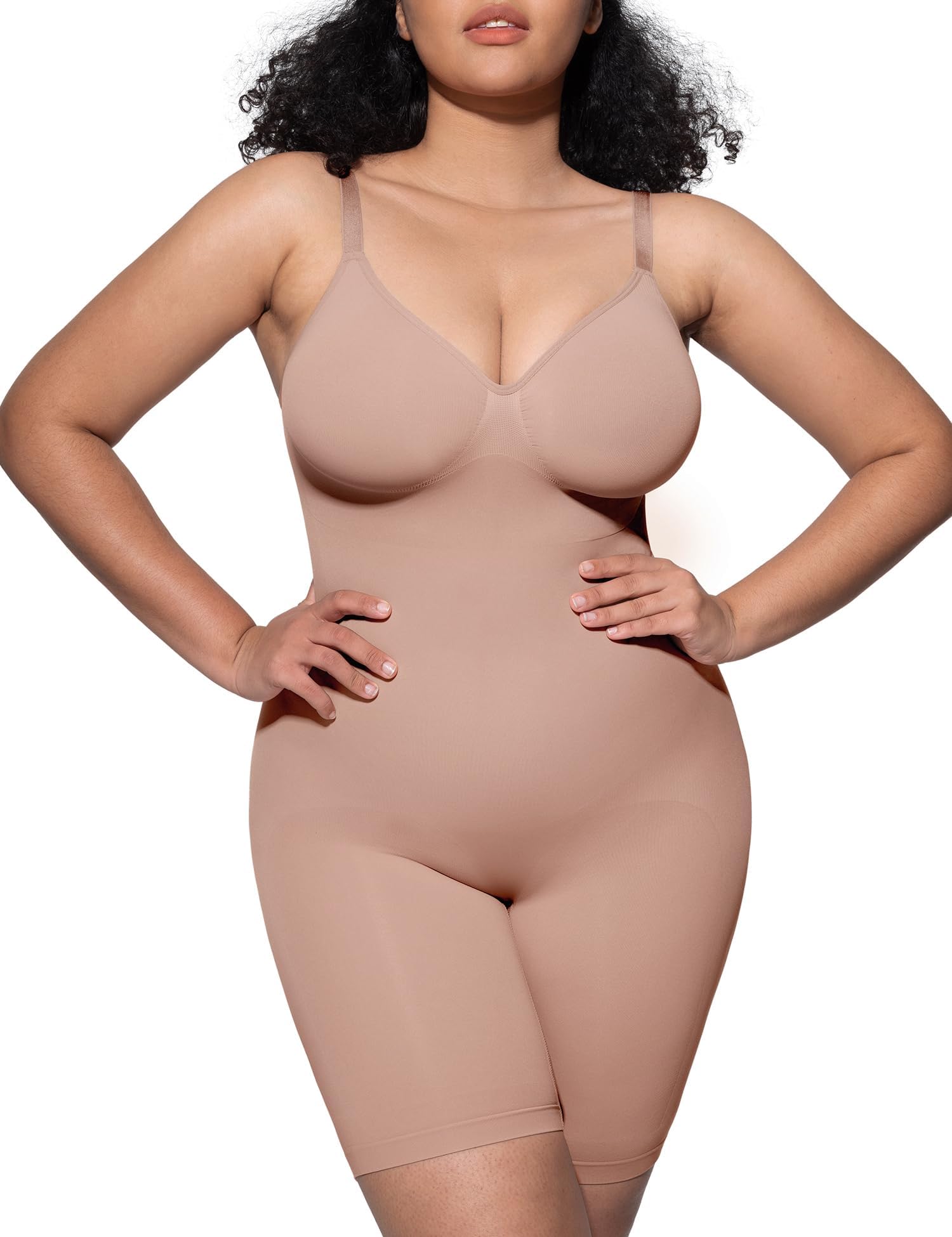Shapewear Bodysuit for Women Tummy Control V-Neck With Open Gusset Hourglass Collection