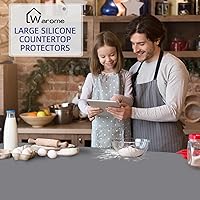 Vista 6 de Warome Tapete de silicona, 78.7 x 23.6 pulgadas, resistente al calor, para encimera, protector de encimera, tapete protector de encimera, tapete