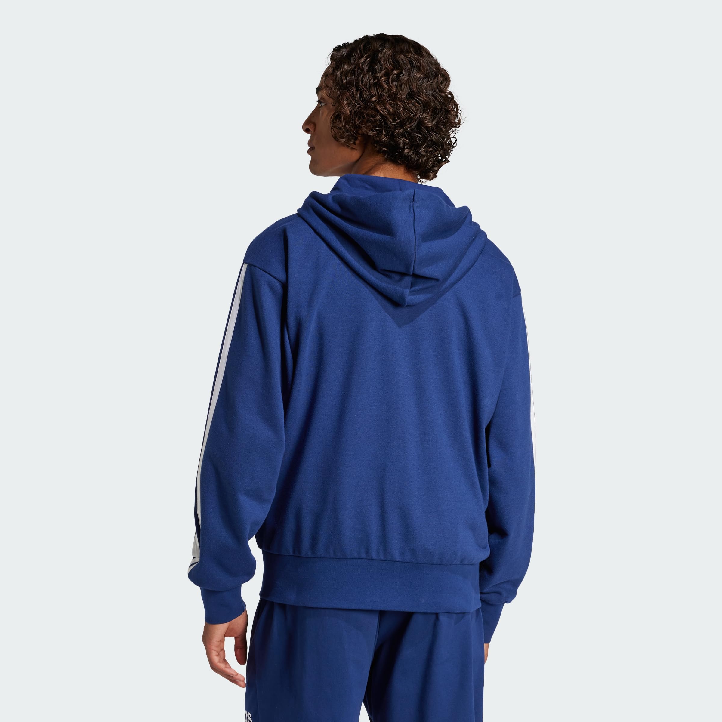 adidas Essential Three Stripes French Terry Fullzip Hoodie Felpa con Cappuccio Uomo (Pacco da 1)