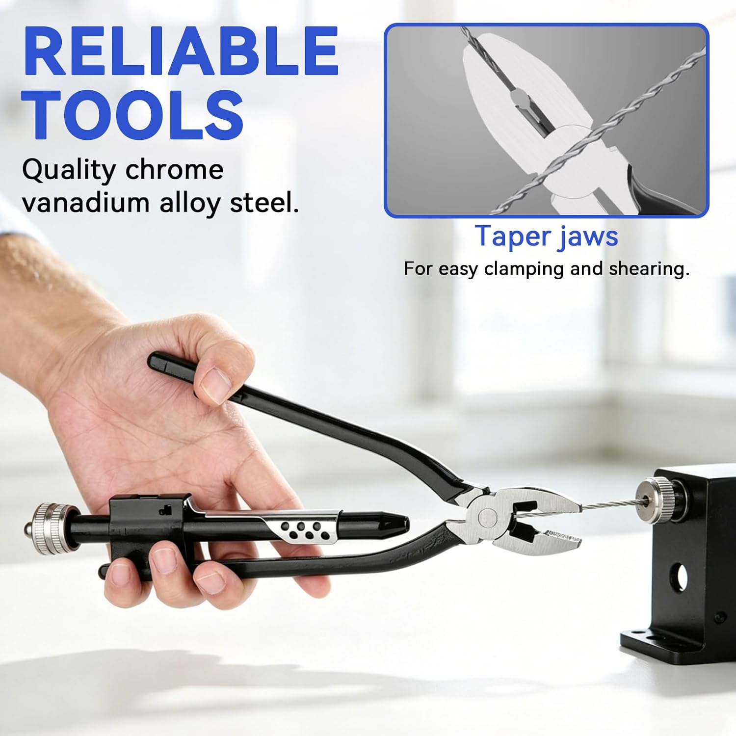 2PCS 6in&9in Safety Wire Pliers Reversible, Carbon Steel Twisting Locking Wire Cutter Wire Twisting Tool Lock Wire Pliers Automatic Metal Lock Twister for Aircraft Automotive Industrial (6in & 9in)