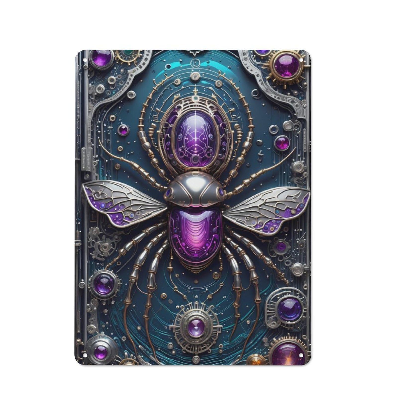Junmoney Galactic Beetle Chronicles Rustic Tin Sign 40X30cm For Living Room Or Hallway, A Metal Wall Feature For Living Rooms And Hallways
