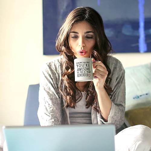 Miniatura 5 de YHRJWN - Taza de café Sometimes You Forget You're Awesome - Regalos inspiradores de amistad de cumpleaños para mujeres, compañeras de trabajo,