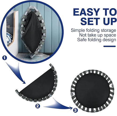 Miniatura 4 de Giantex Mini trampolín de 36 pulgadas para niños, cama elástica plegable aprobada por ASTM con mango de espuma, carga máxima de 330 libras,