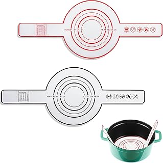 2 Pieces Silicone Baking Mat for Dutch Oven Bread Baking Non-stick Baking Mat with Long Handle 8.3 Inch Reusable Silicone ...