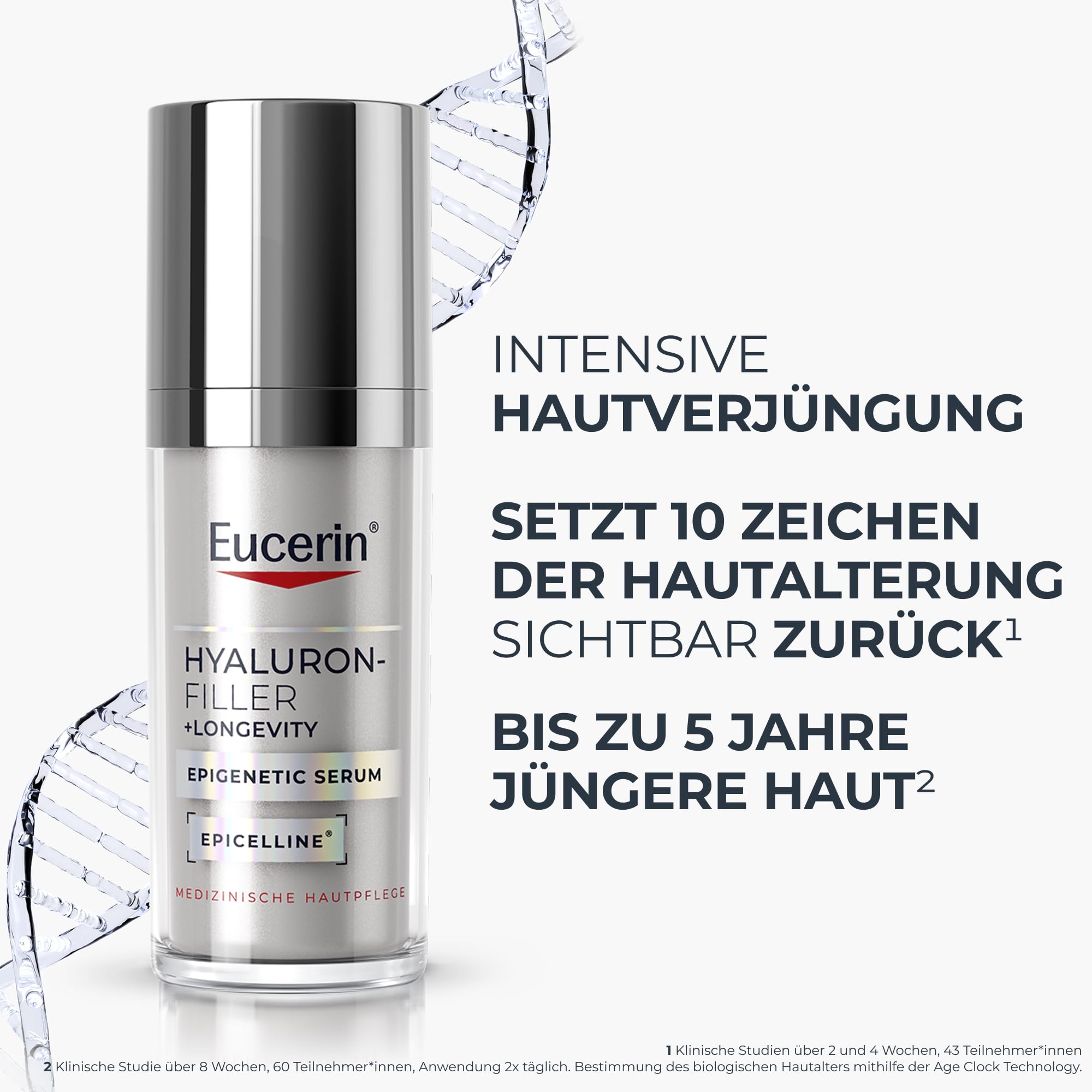 Eucerin Hyaluron-Filler +Longevity Epigenetic Serum 30 ml, Gesichtsserum | Anti Age Pflege korrigiert Zeichen der Hautalterung, reduziert Falten & strafft die Haut, mit Hyaluronsäure & Epicelline