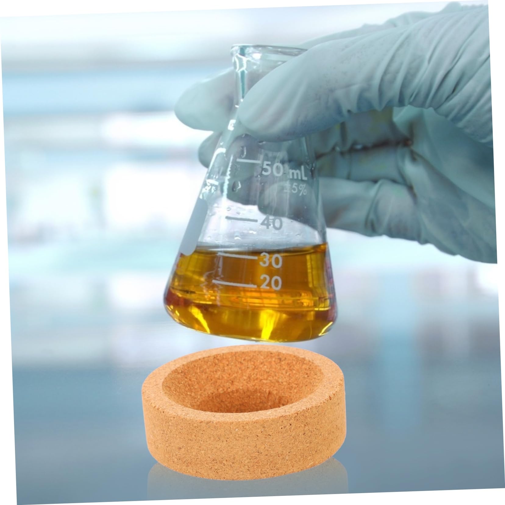 OUNONA Lot de 2 Supports de Flacons en Liège Supports de Base de Flacons de Laboratoire de Flacon Résistants à La Chaleur - Corrosifs 2 Pièces