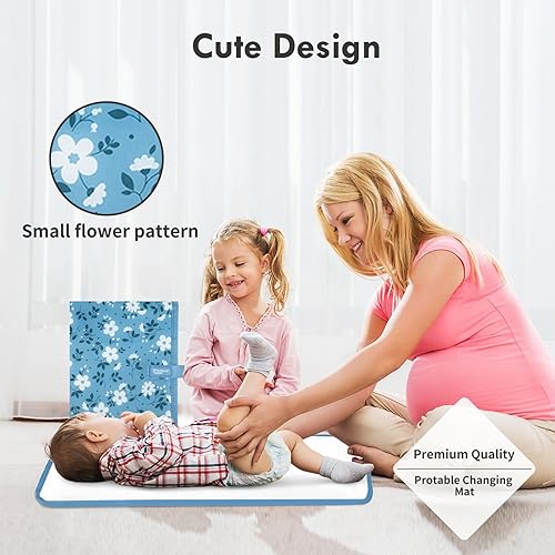 Miniatura 5 de Cambiador de pañales portátil para bebé, cambiador compacto impermeable con correa para la muñeca, cambiador de viaje lavable para bolsa de pañales