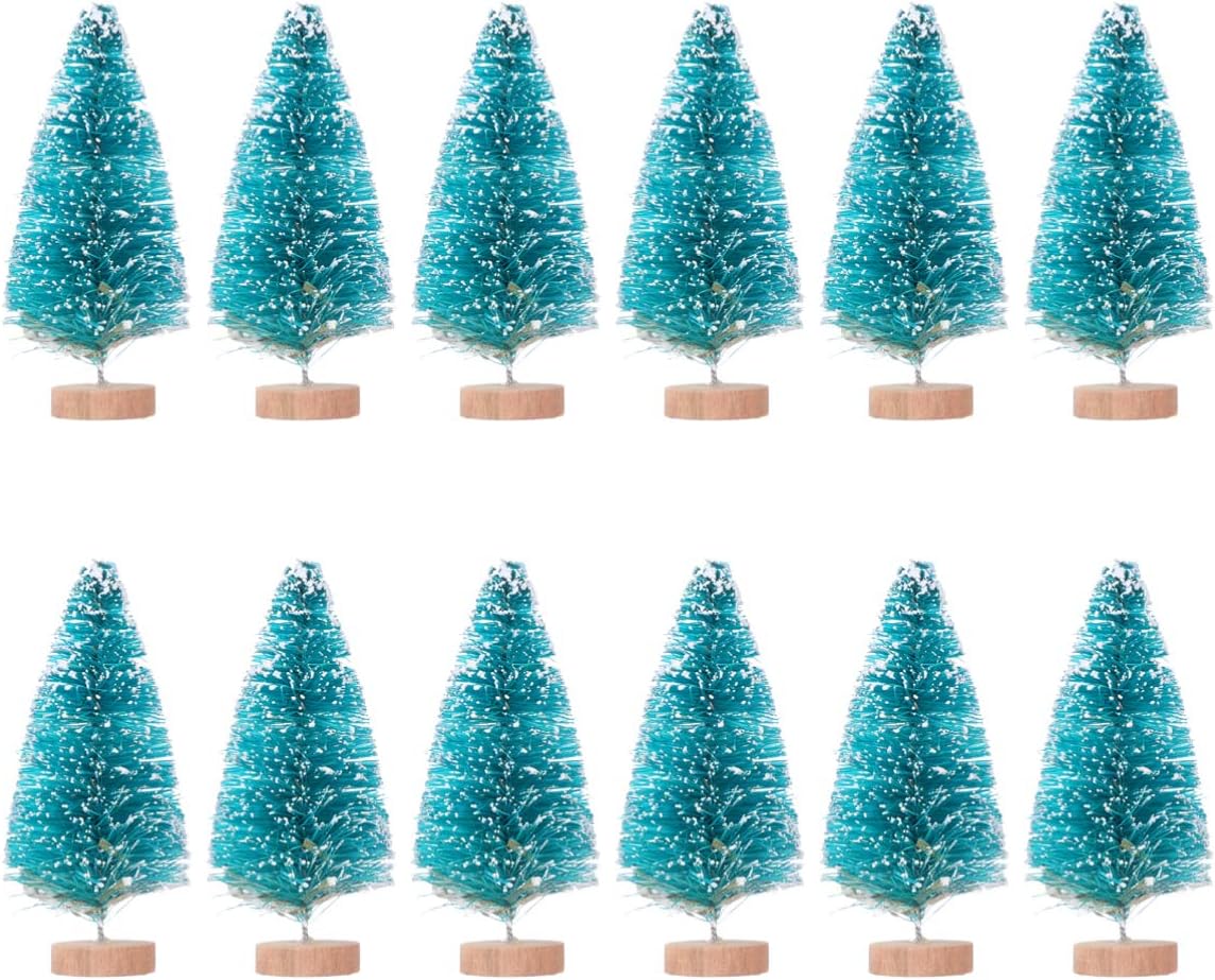 Kesyoo クリスマスツリー 新品 ミニ卓上ツリー 8 5cm 12個 オーナメント クリスマスグッズ インテリア 置物 玄関 テーブル ブルーグリーン 撮影道具