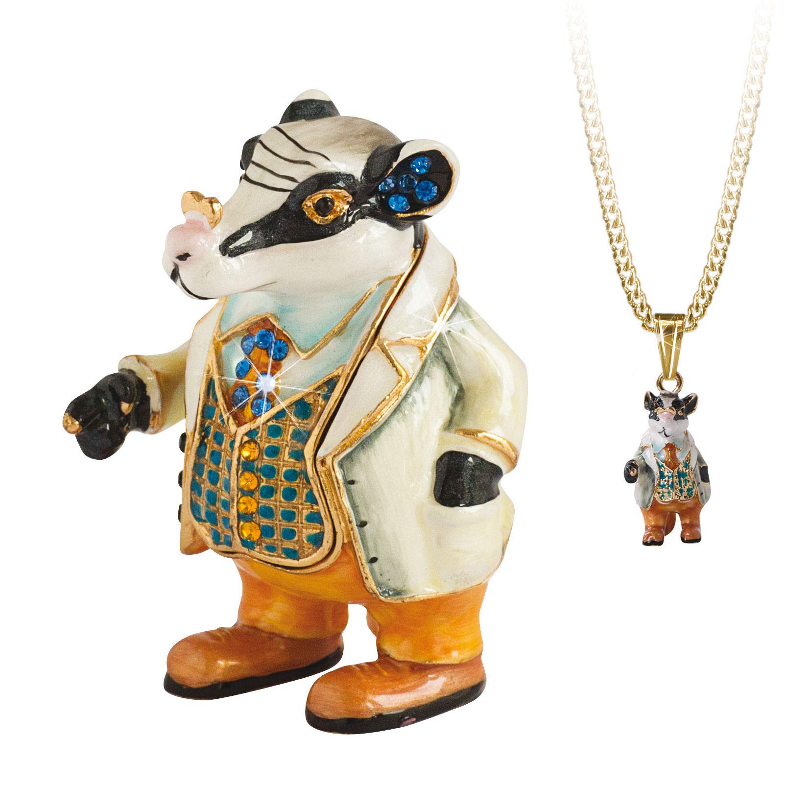 AroraArora Secrets from Hidden Treasures 1074 Wind in The Willows Badger Trinket Box, Multicolour, One Size