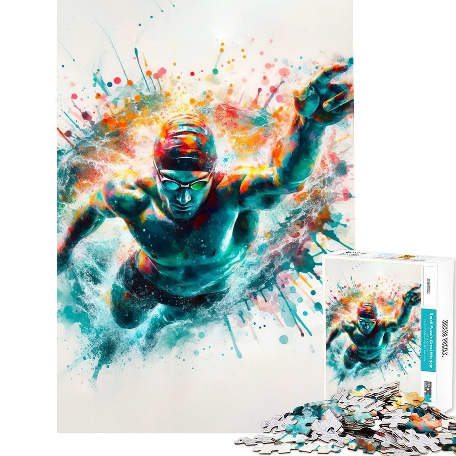 1000 Piece Jigsaw Puzzles for Teenagers Jigsaw Swimmer in Motion Jigsaw for Adults Relax Games Improve Memory Stress Reduction Gifts (Size 75x50cm)