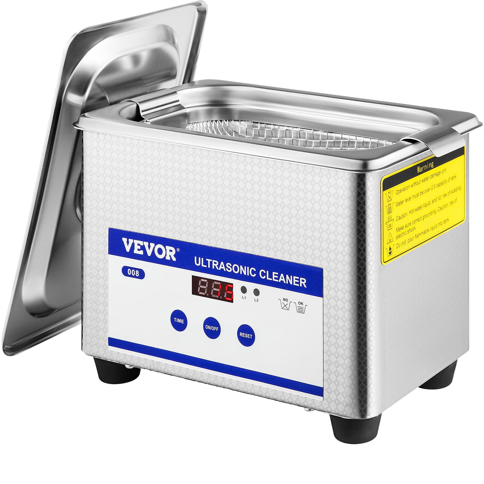 VEVOR Machine de Nettoyage à Ultrasons 0 8 L  Professionel  Écran Affichage LED 220 V  Nettoyeur Acier Inoxydable pour le Nettoyage des Bijoux Pièces de Monnaie Lunettes