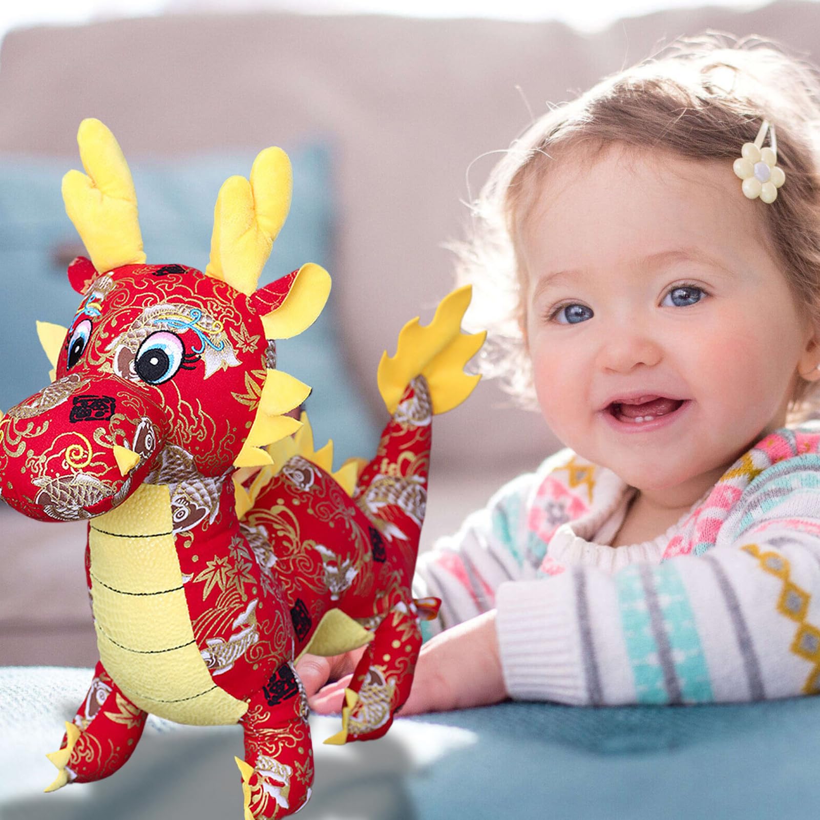 Peluche Drago Cinese – Morbido, In Peluche Corto, Imbottito Con Cotone PP, Taglie 15-45 Cm, Regalo Di Capodanno Per Bambini - 6