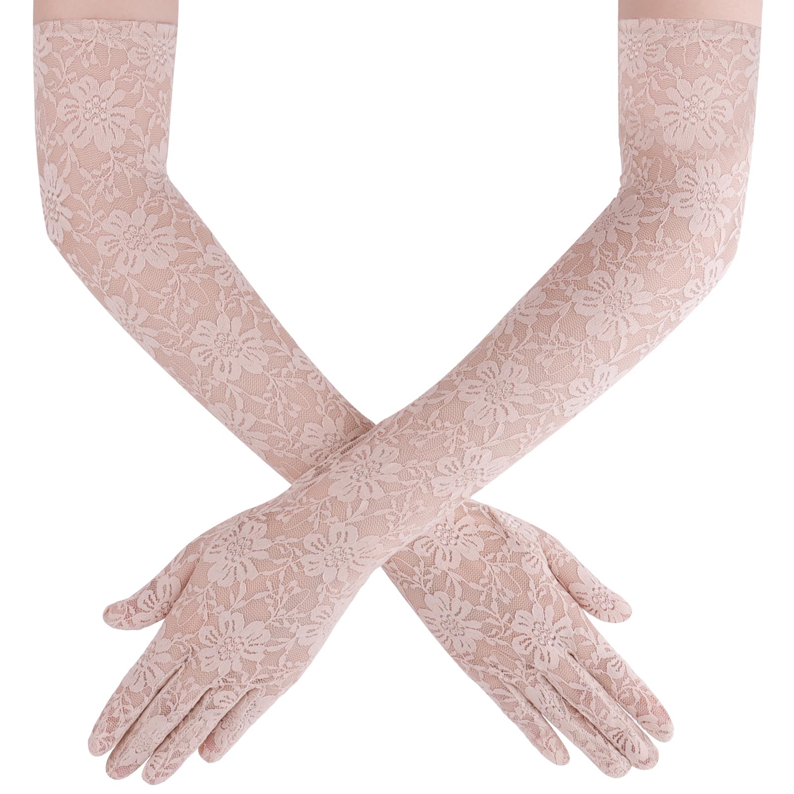 Lace Gloves Women, Elegant Long Elbow Opera Lace Gloves for Women