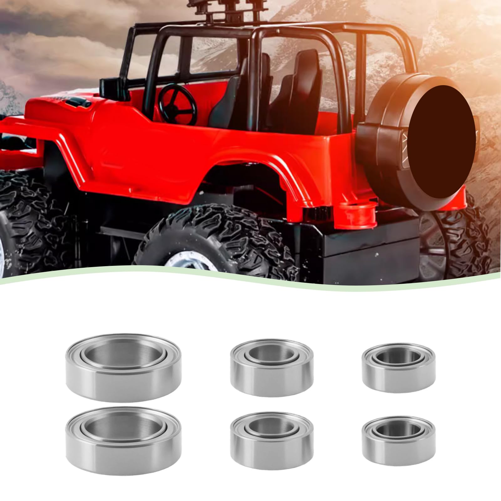 LT Easiyl 18PCS Ball Bearing Set RC Car Bearing Replacement 4x7x2.5mm 4x8x3mm 7x11x3mm Compatible with Wltoys 1/14 144001