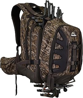 Insights Hunting by frogg toggs- The Shift, Heavy Duty Outdoor Hiking Fishing Hunting Backpack with TS3 Gear System for Crossbow & Rifle- Mossy Oak Bottomland