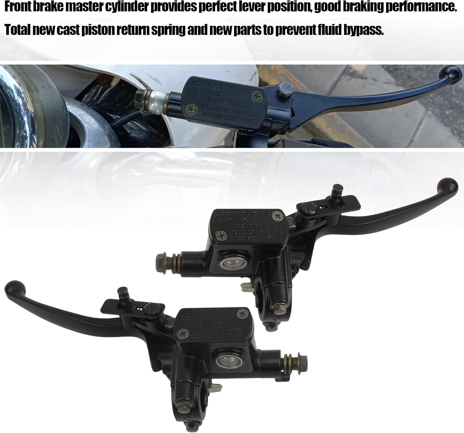 PowerMotor 7/8" Front Back Brake Master Cylinder,22mm Handlebar Hydraulic Brake Lever Clutch Kit for ATV UTV GY6 50cc to 250cc Motorcycle Quad Dirt Mini Bike Moped TaoTao 4 Wheeler