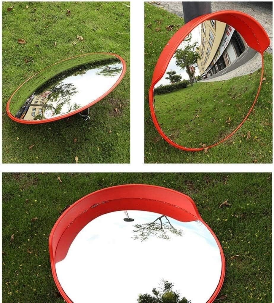 Safety Mirror Convex Mirror Wide Angle Mirror Community Traffic Mirror, Red Plastic Wide-Angle Lens Parking Lot Factory Safety Convex Mirror Basement Blind Spot Mirror 30-120Cm Safety Mirror (45Cm)