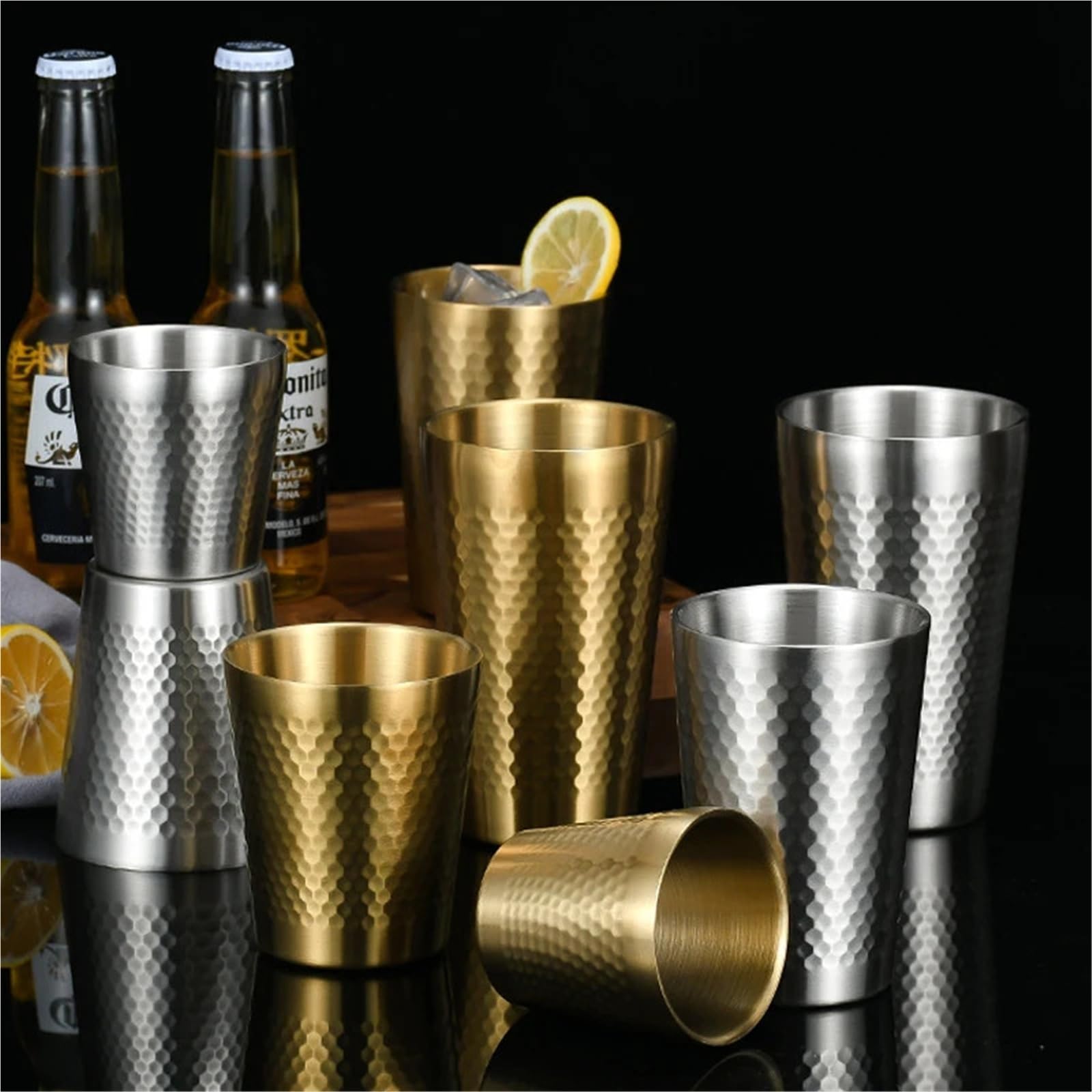 Taza de Acero Inoxidable 304 con patrón Nido Doble Pared