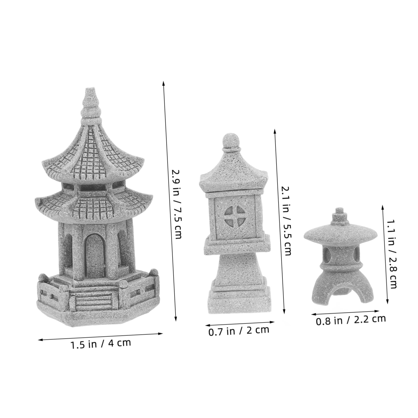 Sosoport 12stücke Teiliges Mini Pagoden-Dekoration Für Bonsai-gärten Realistische Landschaftsverschönerung Mit Pavillon Steinlaterne Und Hexagon-Turm Für Garten Und Innenräume