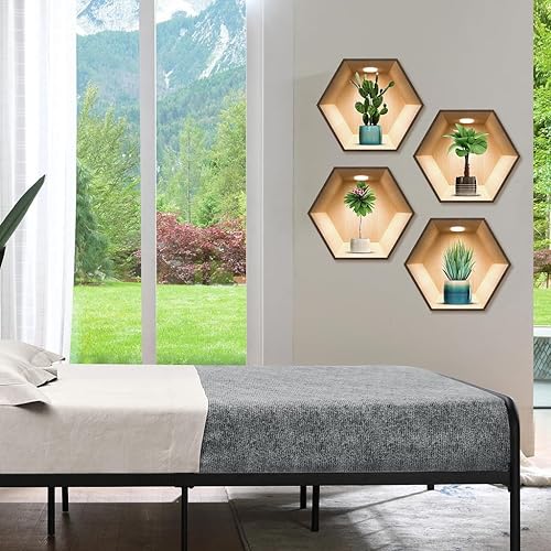 Miniatura 6 de Paquete de 4 calcomanías de pared 3D de plantas verdes 3D de cactus para decoración de sala de estar, dormitorio, cocina