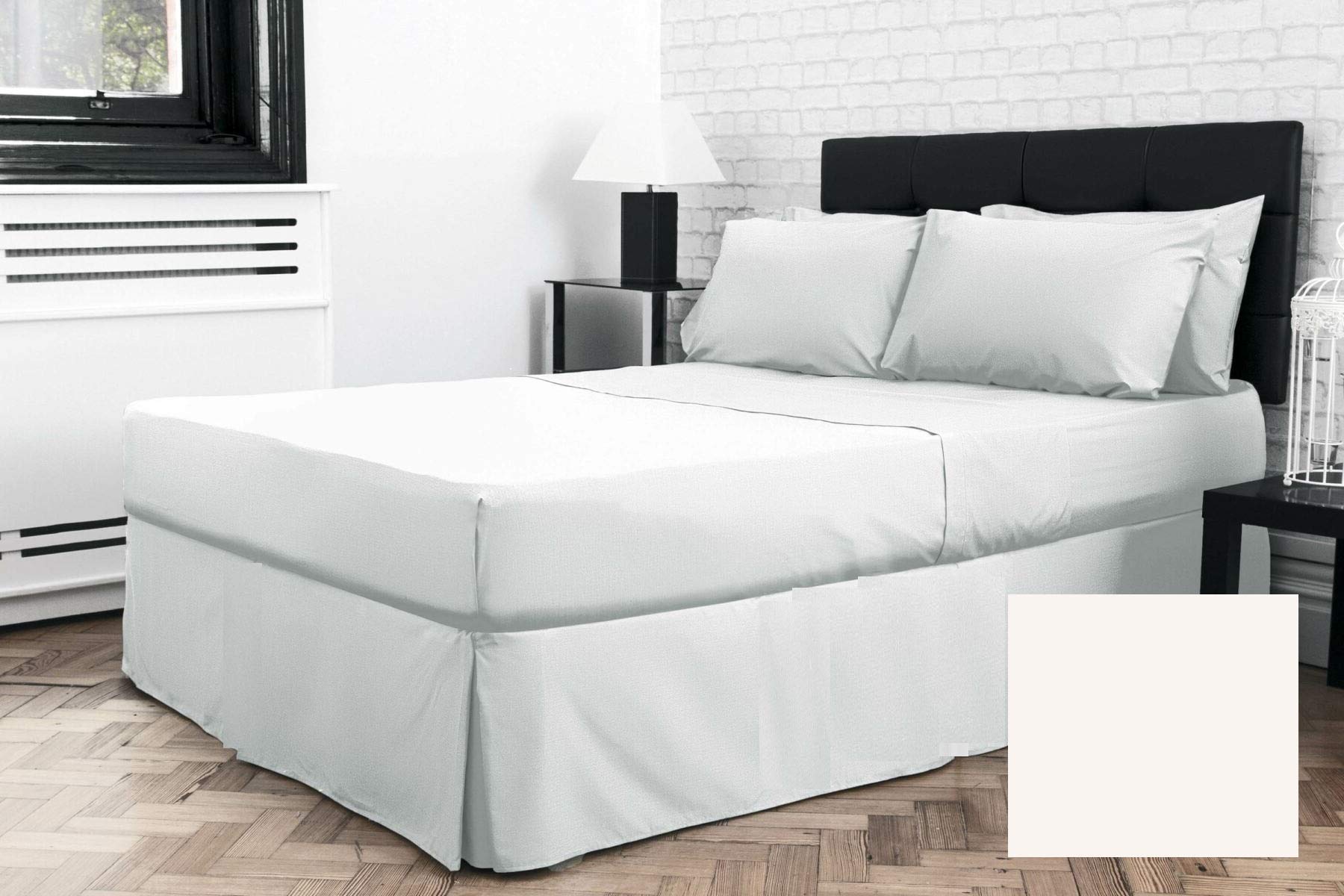 Bedtime Comforts Ltd Cream Small Single Bed 2'6" X 6'3" (30" X 75") Pleated Base Platform Valance Sheet (Under Mattress) (Cream)