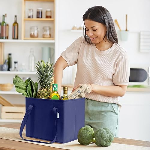 Miniatura 6 de BagGroup Bolsas de comestibles reutilizables o bolsas de compras - Bolsas de compras plegables con parte inferior y asas reforzadas - Bolsas de
