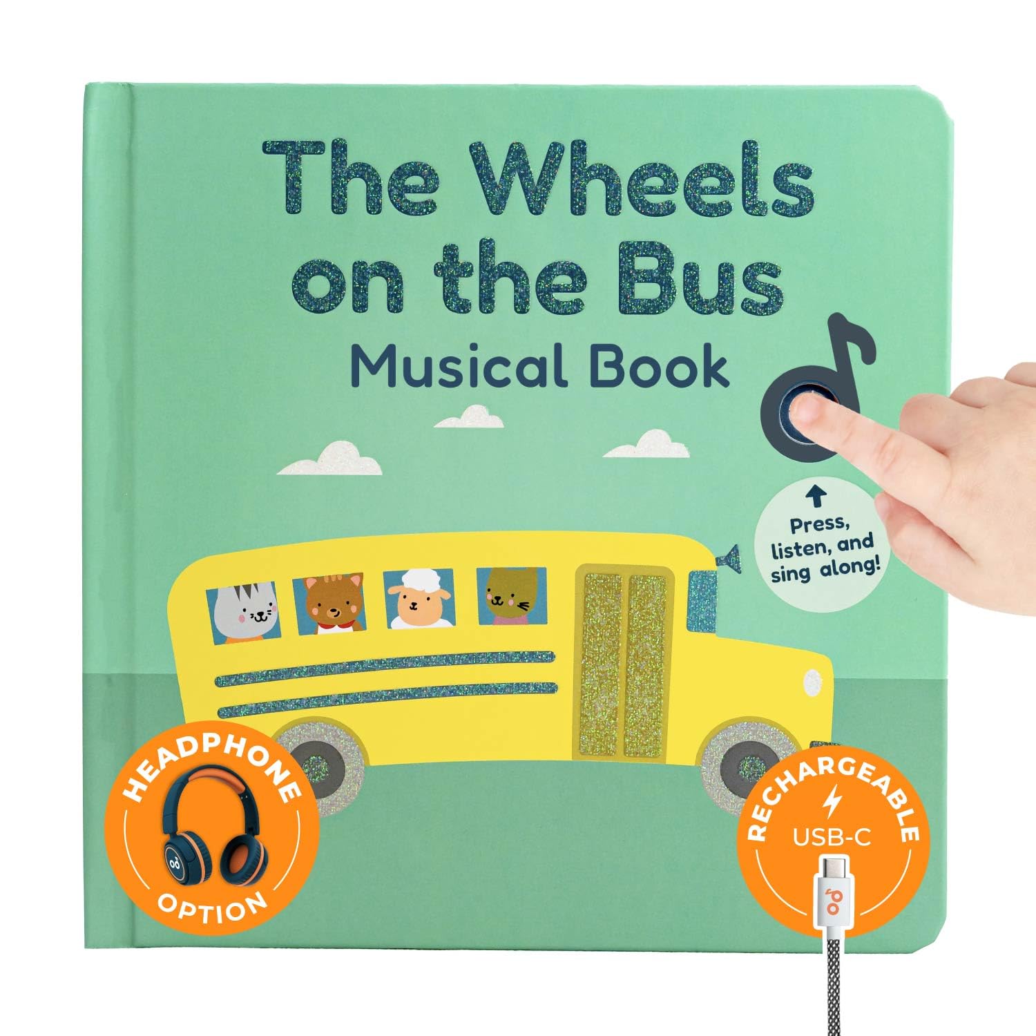 Calis Books - The Wheels on The Bus Book | Sound Books for Toddlers 1-3 | Wheels on The Bus Toy | Great Interactive Books for 1 Year Old. The Wheels on The Bus Musical Book - 6 Pages, 6 Verses