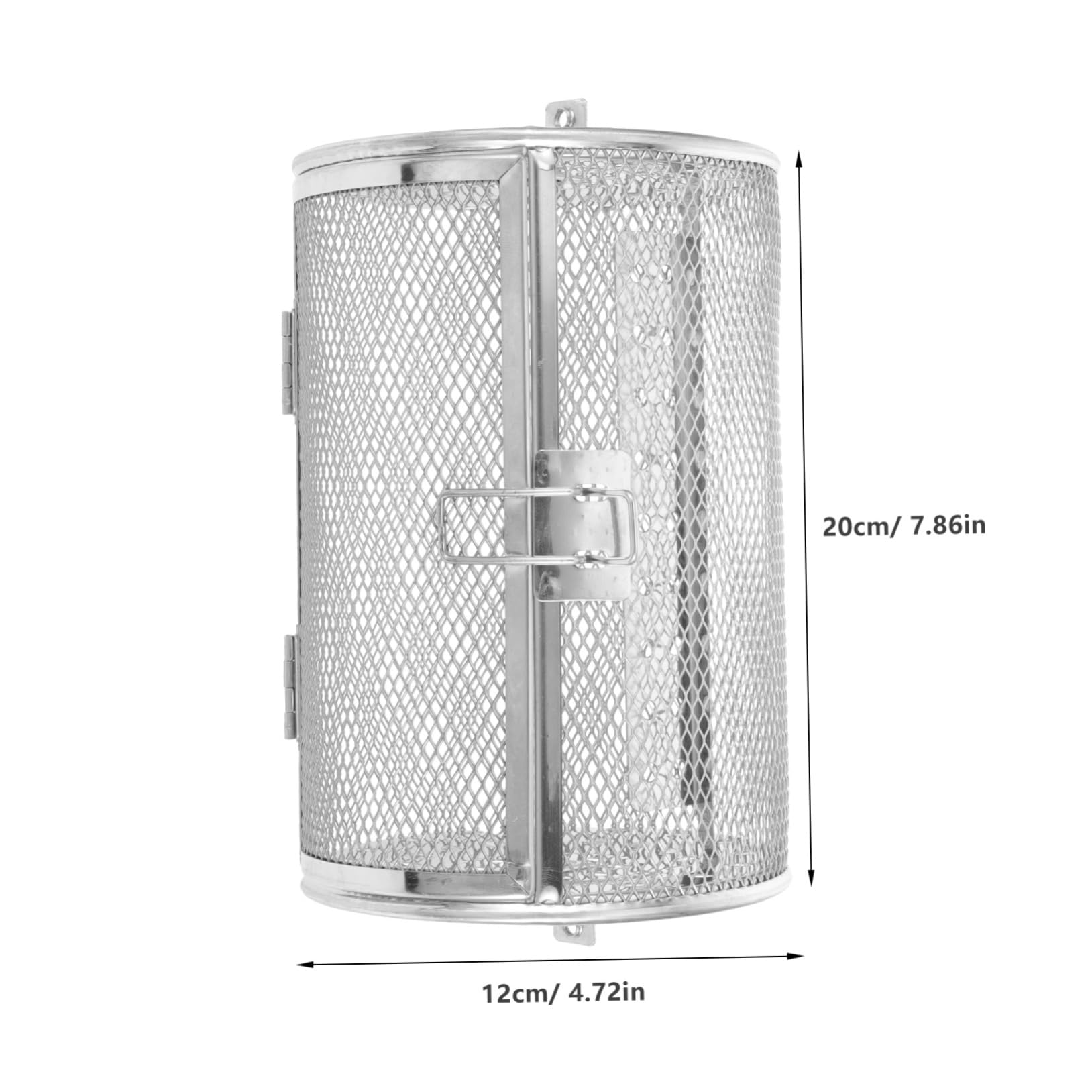 SUPVOX Stainless Steel Rotating Grill Cage for Oven Air Fryer Durable Bbq Basket with Locking Design for Roasting Nuts Chestnuts More Kitchen Rotisserie Accessory