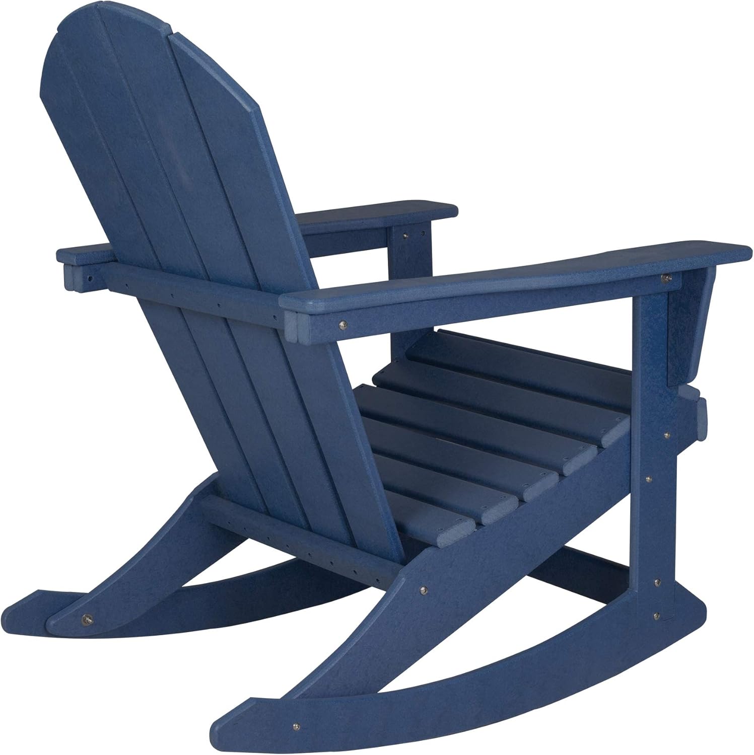 WO Home Furniture Patio Rocking Chair Set of 4 PCS Classic Outdoor HDPE UV Weather Resistant (Navy Blue)