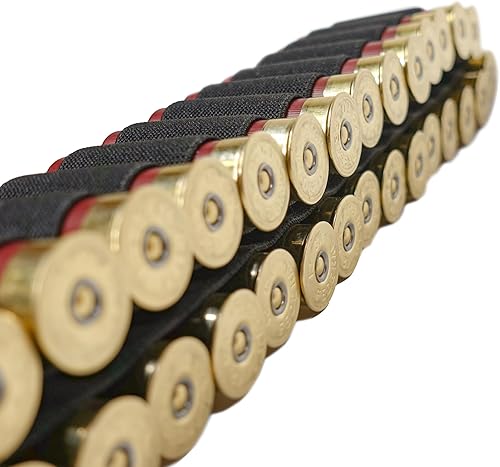 Miniatura 4 de 50 Bandolier de escopeta de capacidad redonda 12, soporte de carcasa de calibre 20 con hebilla de liberación rápida - Cinturón ajustable de tiro de