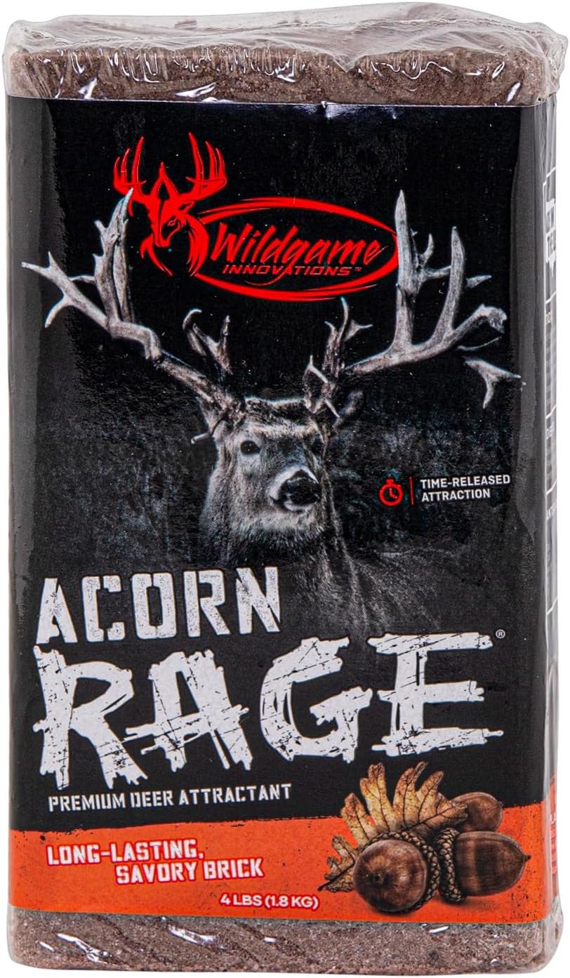 WILDGAME Innovations Acorn Rage Brick Deer Attractant, 4lb | Long-Lasting Powerful Ready-to-Use Mineral Block Attractant for Deer Hunting & Observation