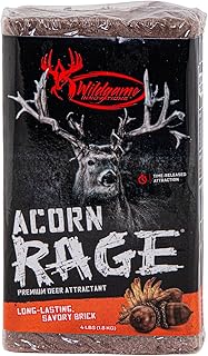 WILDGAME Innovations Acorn Rage Brick Deer Attractant, 4lb | Long-Lasting Powerful Ready-to-Use Mineral Block Attractant for Deer Hunting & Observation