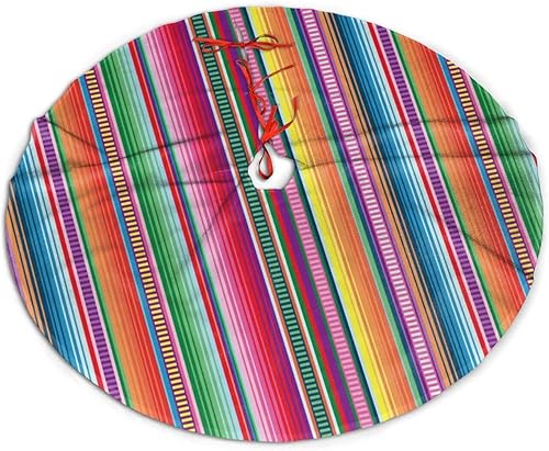 Manta mexicana Serape Stripe Falda de árbol de Navidad, adornos de Navidad grandes para decoración de fiestas navideñas, suministros de 48 pulgadas