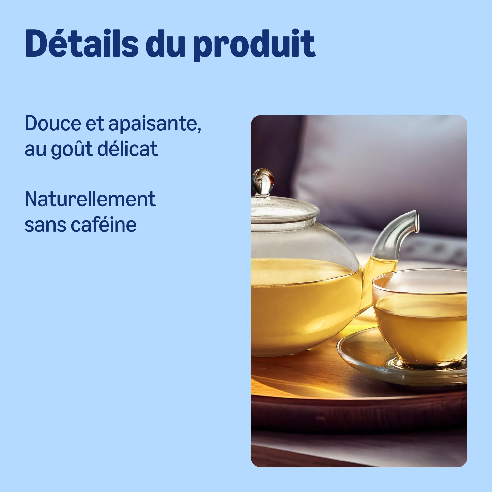 Une boîte d'infusion de camomille By Amazon, prête à être dégustée.